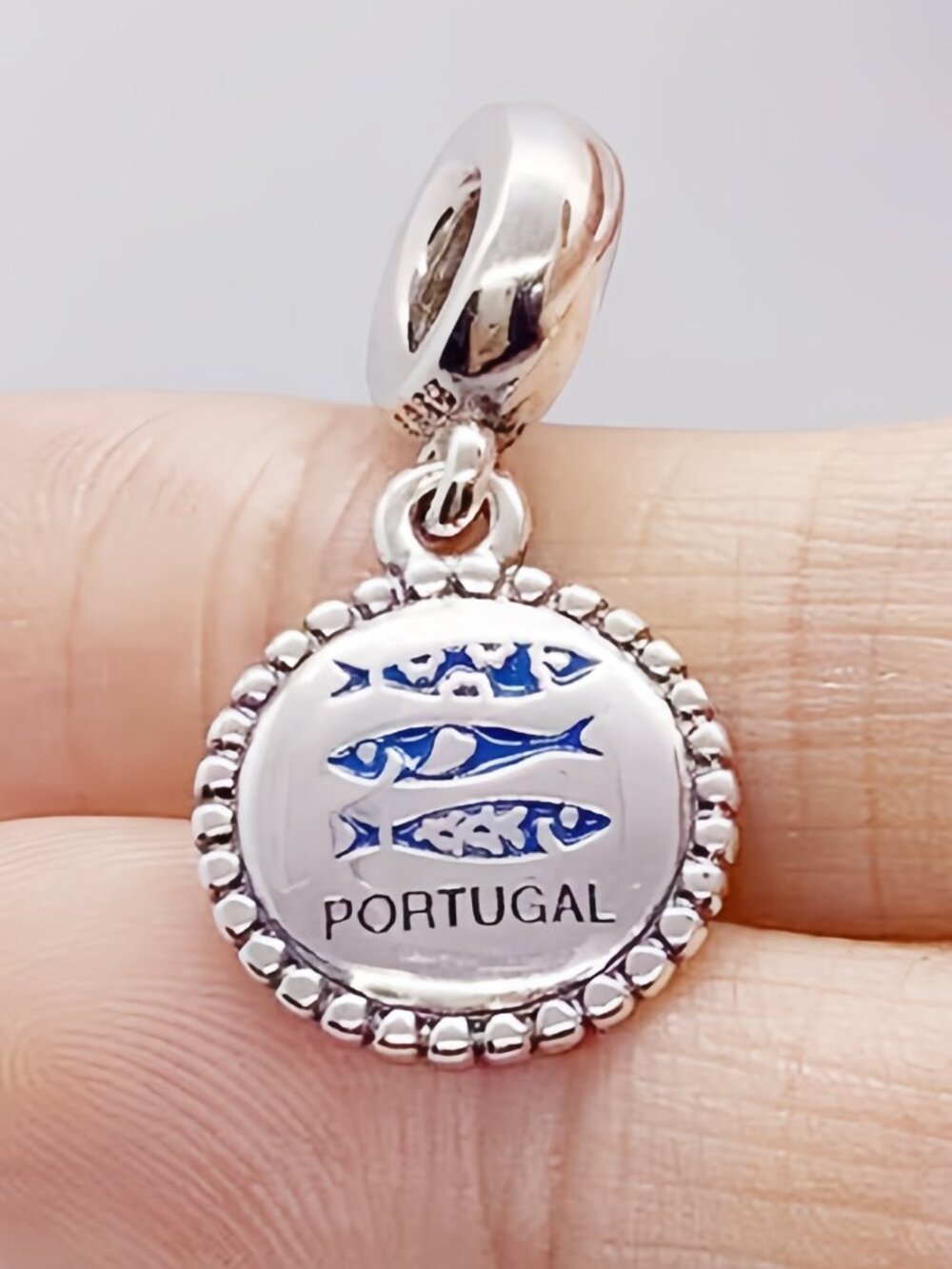 Pandora Portugal Destination Dangle Charm Sardines Blue Enamel Travel Souvenir